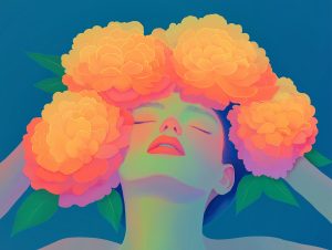 Serene floral portrait